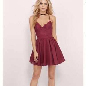 Toby burgandy skate dress
